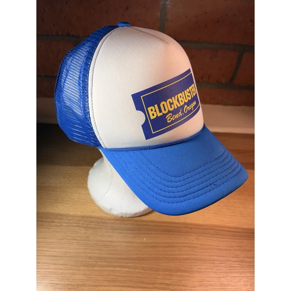 Vintage Blockbuster Video Hat Trucker Cap 80s Mesh Snap Back Royal Blue Oregon